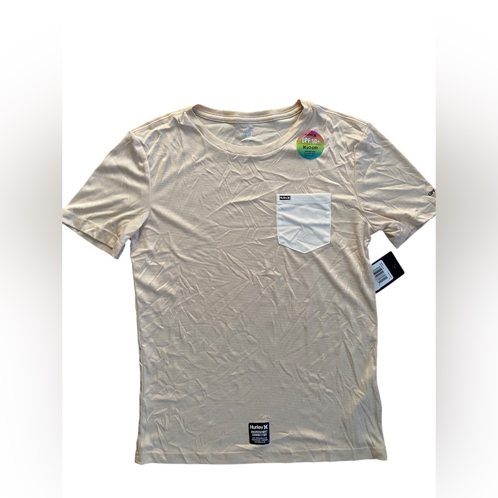 Hurley Big Boys Pocket UPF50+ Short-Sleeve T-Shirt - Light Khaki Size Large NWT